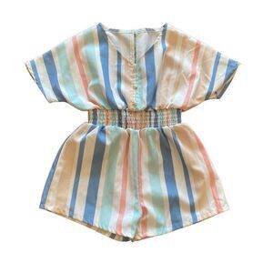 Shein Striped Romper Multicolor One Piece Short Outfit Size 110 4T
